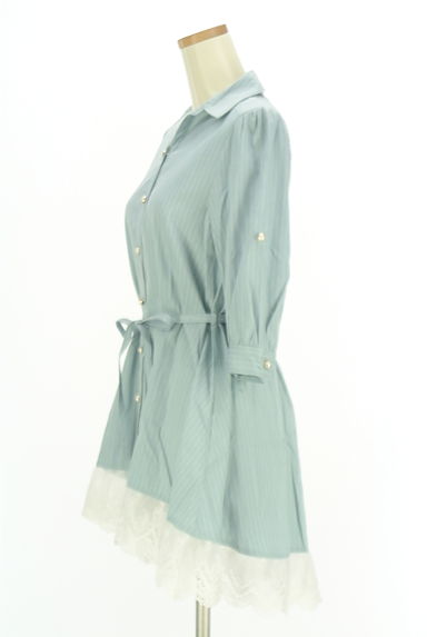 axes femme（アクシーズファム）の古着「ストライプ柄フィッシュテールシャツチュニック（ワンピース・チュニック）」大画像３へ