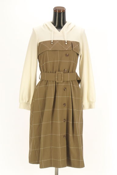 axes femme（アクシーズファム）の古着「ベルト付きドッキング膝丈ワンピース（ワンピース・チュニック）」大画像１へ