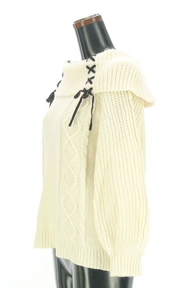 axes femme（アクシーズファム）の古着「ベロアレースアップオフショルダーニット（ニット）」大画像３へ