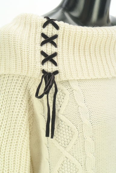 axes femme（アクシーズファム）の古着「ベロアレースアップオフショルダーニット（ニット）」大画像４へ