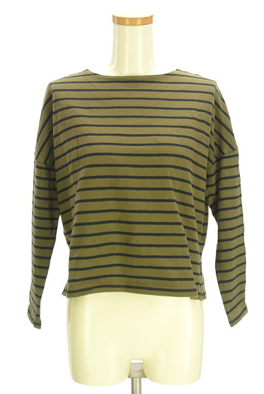 earth music&ecology（アースミュージック＆エコロジー）の古着「ボートネックボーダーTシャツ（Ｔシャツ）」大画像１へ
