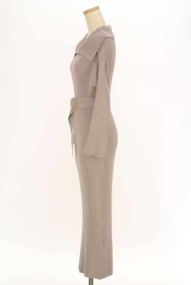 PROPORTION BODY DRESSING（プロポーションボディ ドレッシング）の古着「ベルト付きリブニットロングワンピース（ワンピース・チュニック）」大画像３へ
