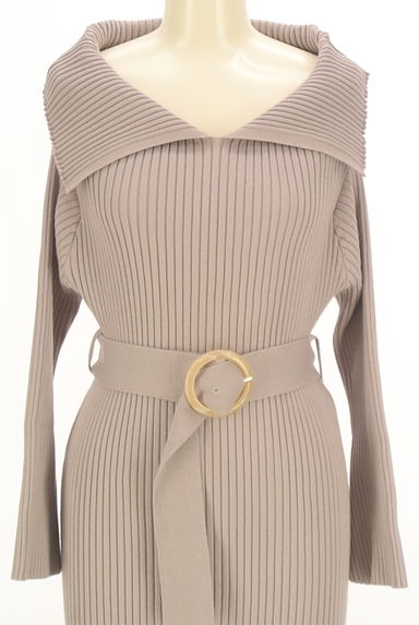 PROPORTION BODY DRESSING（プロポーションボディ ドレッシング）の古着「ベルト付きリブニットロングワンピース（ワンピース・チュニック）」大画像４へ