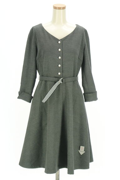 PROPORTION BODY DRESSING（プロポーションボディ ドレッシング）の古着「ベルト付き膝丈フレアワンピース（ワンピース・チュニック）」大画像４へ