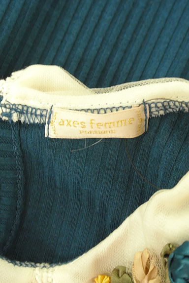 axes femme（アクシーズファム）の古着「花モチーフ衿リブニット（ニット）」大画像６へ
