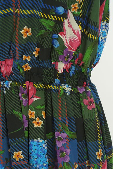 Lois CRAYON（ロイスクレヨン）の古着「チェック×花柄ロングワンピース（ワンピース・チュニック）」大画像５へ