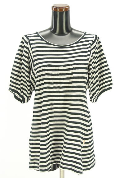 BEAMS Women's（ビームス　ウーマン）の古着「BEAMS BOY パフスリーブボーダーカットソー（カットソー・プルオーバー）」大画像１へ