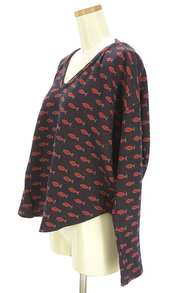 mercibeaucoup（メルシーボークー）の古着「魚総柄ワイドニット（ニット）」大画像３へ