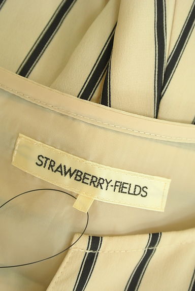 STRAWBERRY-FIELDS（ストロベリーフィールズ）の古着「ベルト付き膝下ストライプワンピース（ワンピース・チュニック）」大画像６へ