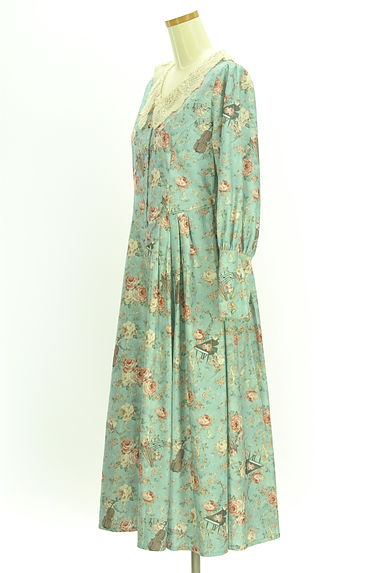 axes femme（アクシーズファム）の古着「レース衿花柄ロングワンピース（ワンピース・チュニック）」大画像３へ