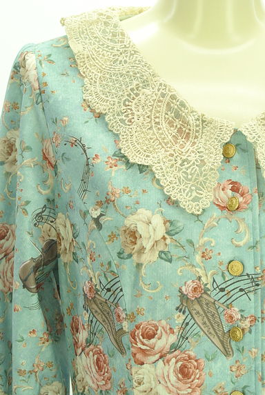 axes femme（アクシーズファム）の古着「レース衿花柄ロングワンピース（ワンピース・チュニック）」大画像４へ