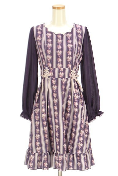 axes femme（アクシーズファム）の古着「花柄シフォン膝上ワンピース（ワンピース・チュニック）」大画像１へ