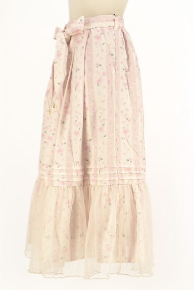 axes femme（アクシーズファム）の古着「裾チュール桜柄ロングスカート（ロングスカート・マキシスカート）」大画像３へ