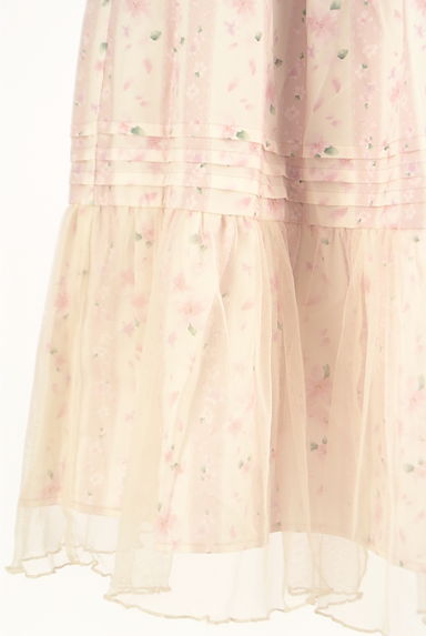 axes femme（アクシーズファム）の古着「裾チュール桜柄ロングスカート（ロングスカート・マキシスカート）」大画像５へ