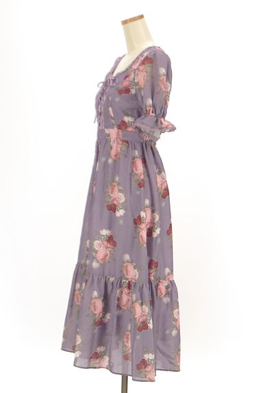 axes femme（アクシーズファム）の古着「花柄レースアップロングワンピース（ワンピース・チュニック）」大画像３へ
