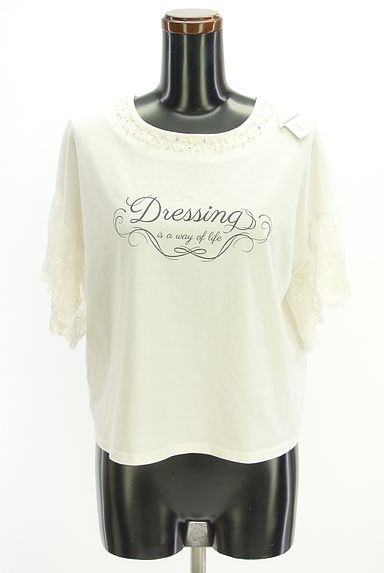 axes femme（アクシーズファム）の古着「パール付きロゴTシャツ（Ｔシャツ）」大画像４へ