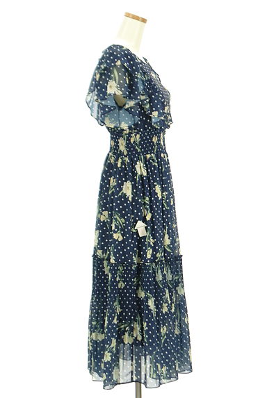WILLSELECTION（ウィルセレクション）の古着「花柄×ドットロングシフォンワンピース（ワンピース・チュニック）」大画像３へ