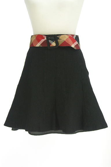 BLUE LABEL CRESTBRIDGE（ブルーレーベル・クレストブリッジ）の古着「チェックベルト付きフレアミニスカート（ミニスカート）」大画像１へ