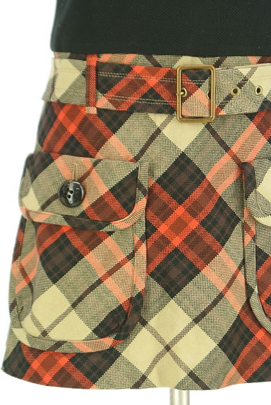 BURBERRY BLUE LABEL（バーバリーブルーレーベル）の古着「ベルト付きチェック柄切替ミニワンピース（ワンピース・チュニック）」大画像５へ