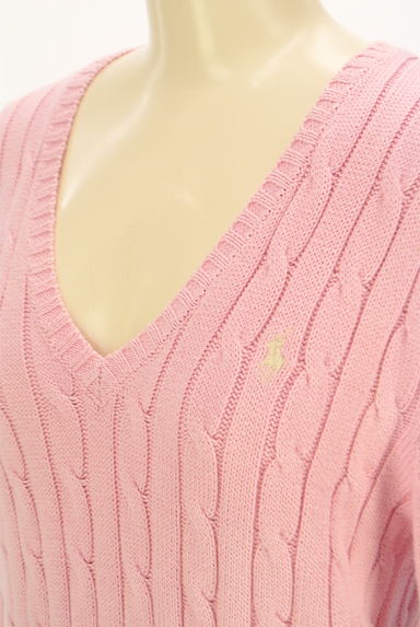 POLO RALPH LAUREN（ポロラルフローレン）の古着「Vネックケーブルニット（ニット）」大画像４へ