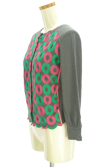 TSUMORI CHISATO（ツモリチサト）の古着「フロント刺繍ニットカーディガン（カーディガン・ボレロ）」大画像３へ