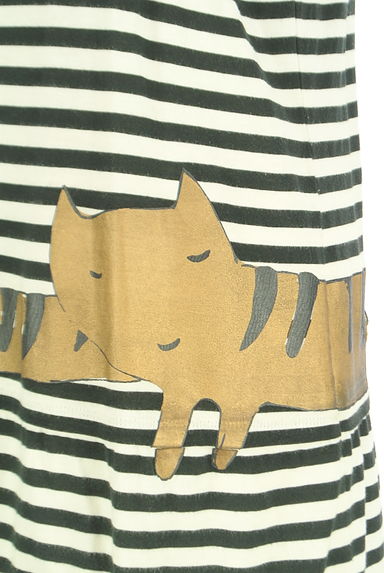 TSUMORI CHISATO（ツモリチサト）の古着「猫プリント膝上ボーダーワンピース（ワンピース・チュニック）」大画像５へ