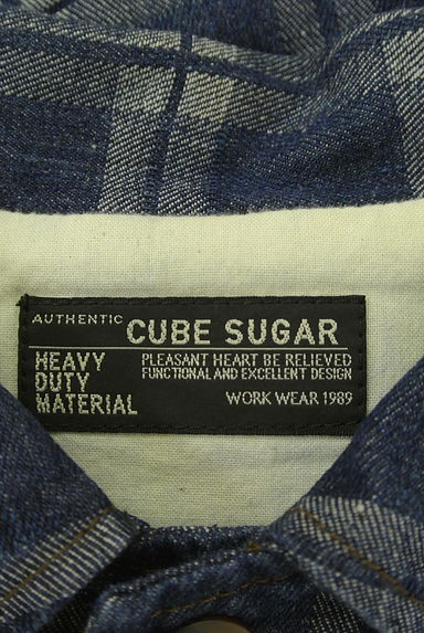 CUBE SUGAR（キューブシュガー）の古着「チェック柄デニムジャケット（ジャケット）」大画像６へ