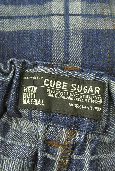 CUBE SUGAR（キューブシュガー）の古着「チェック柄コクーンデニムパンツ（デニムパンツ）」大画像６へ