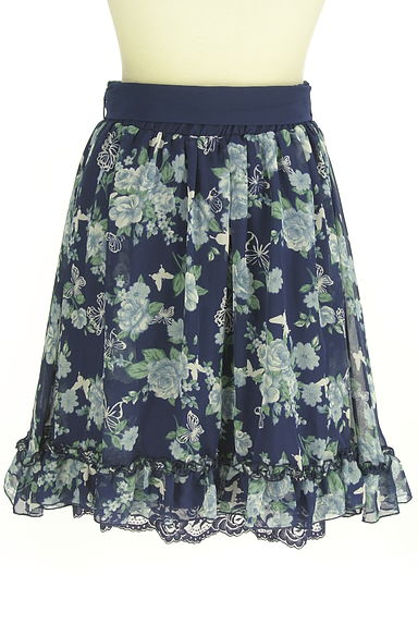 axes femme（アクシーズファム）の古着「ベルト付き花柄シフォンスカート（スカート）」大画像２へ