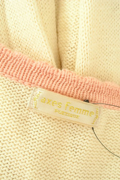 axes femme（アクシーズファム）の古着「axes femme POETIQUE 配色ケーブルニット（ニット）」大画像６へ