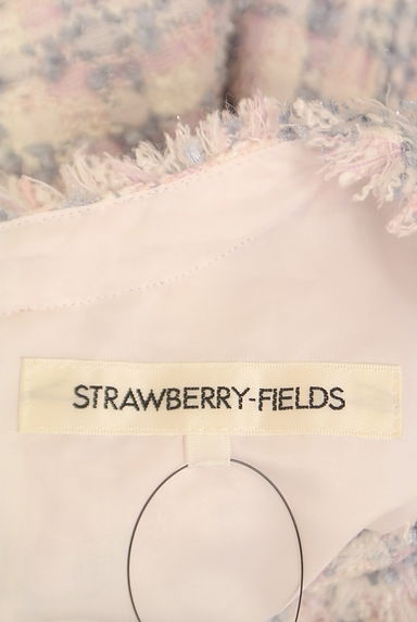 STRAWBERRY-FIELDS（ストロベリーフィールズ）の古着「チェック柄ツイード膝丈ワンピース（ワンピース・チュニック）」大画像６へ