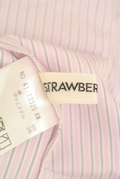 STRAWBERRY-FIELDS（ストロベリーフィールズ）の古着「アシメ衿ストライプシャツ（ブラウス）」大画像６へ