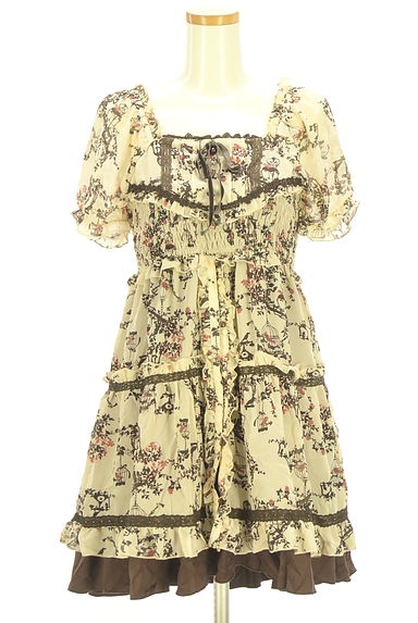 axes femme（アクシーズファム）の古着「プリントシフォン膝上フレアワンピース（ワンピース・チュニック）」大画像１へ