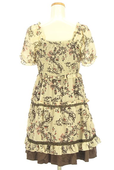 axes femme（アクシーズファム）の古着「プリントシフォン膝上フレアワンピース（ワンピース・チュニック）」大画像２へ