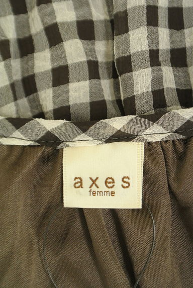 axes femme（アクシーズファム）の古着「ギンガムチェックシフォンチュニック（カットソー・プルオーバー）」大画像６へ