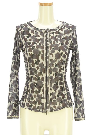 HIROKO KOSHINO（ヒロココシノ）の古着「HIROKO KOSHINO TRUNK ダブルジップシアーカーデ（カーディガン・ボレロ）」大画像１へ