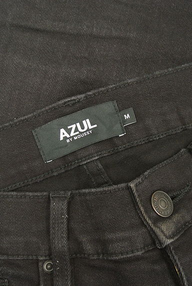 AZUL BY MOUSSY（アズールバイマウジー）の古着「ブラックデニムスキニーパンツ（デニムパンツ）」大画像６へ