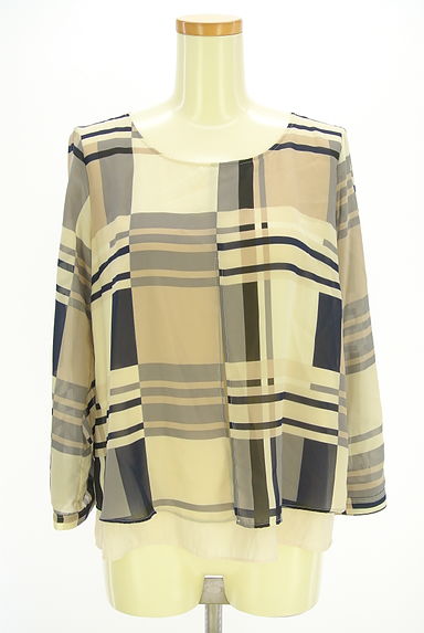 LAUTREAMONT（ロートレアモン）の古着「チェック柄シフォンカットソー（カットソー・プルオーバー）」大画像１へ