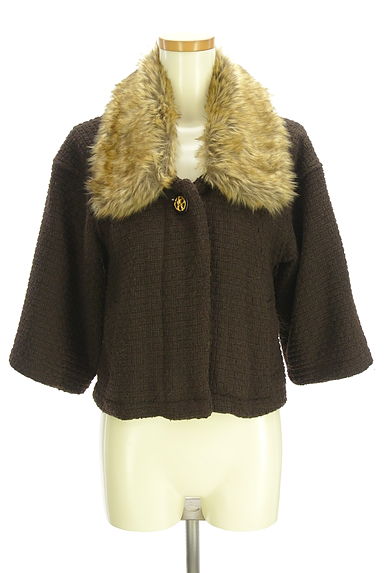 axes femme（アクシーズファム）の古着「ファー襟８分袖ショートコート（コート）」大画像１へ