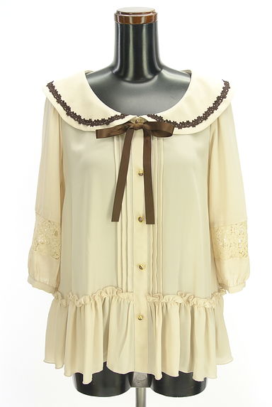 axes femme（アクシーズファム）の古着「リボン付きビッグカラーシフォンブラウス（カットソー・プルオーバー）」大画像１へ