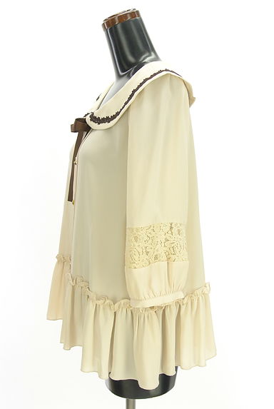 axes femme（アクシーズファム）の古着「リボン付きビッグカラーシフォンブラウス（カットソー・プルオーバー）」大画像３へ
