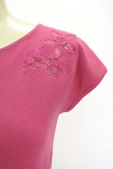 PROPORTION BODY DRESSING（プロポーションボディ ドレッシング）の古着「花刺繍フレンチスリーブニット（ニット）」大画像４へ