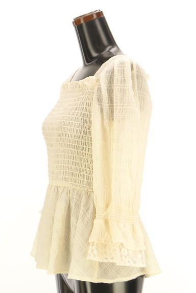 axes femme（アクシーズファム）の古着「チェック柄シアーペプラムブラウス（カットソー・プルオーバー）」大画像３へ