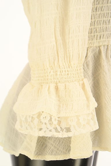 axes femme（アクシーズファム）の古着「チェック柄シアーペプラムブラウス（カットソー・プルオーバー）」大画像５へ