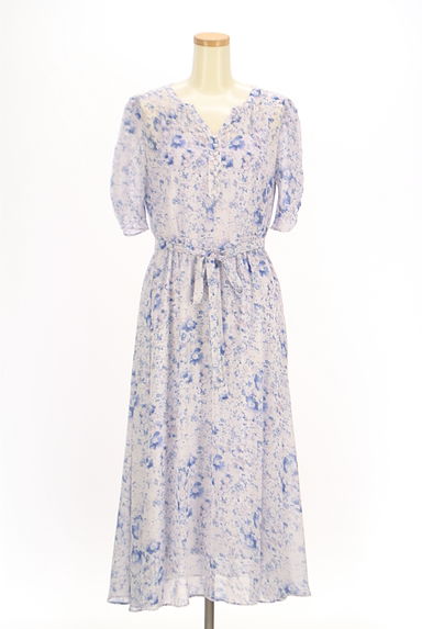 LAISSE PASSE（レッセパッセ）の古着「花柄ロングシフォンワンピース（ワンピース・チュニック）」大画像１へ