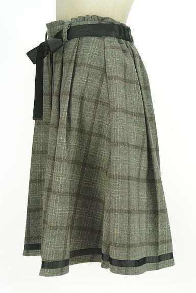 axes femme（アクシーズファム）の古着「リボンベルト付きチェックミディスカート（スカート）」大画像３へ
