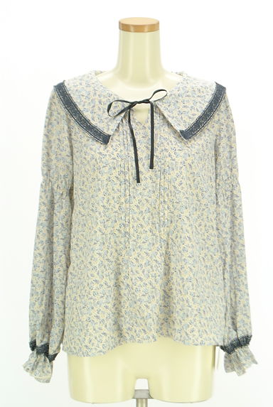 axes femme（アクシーズファム）の古着「ビッグカラー小花柄シフォンカットソー（カットソー・プルオーバー）」大画像１へ