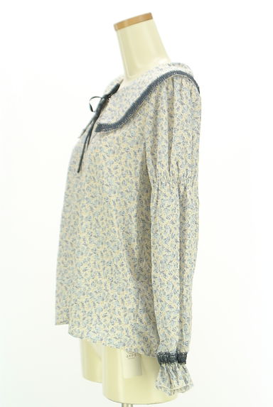 axes femme（アクシーズファム）の古着「ビッグカラー小花柄シフォンカットソー（カットソー・プルオーバー）」大画像３へ