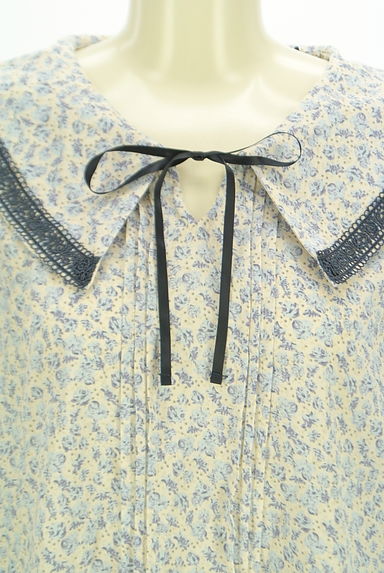 axes femme（アクシーズファム）の古着「ビッグカラー小花柄シフォンカットソー（カットソー・プルオーバー）」大画像４へ