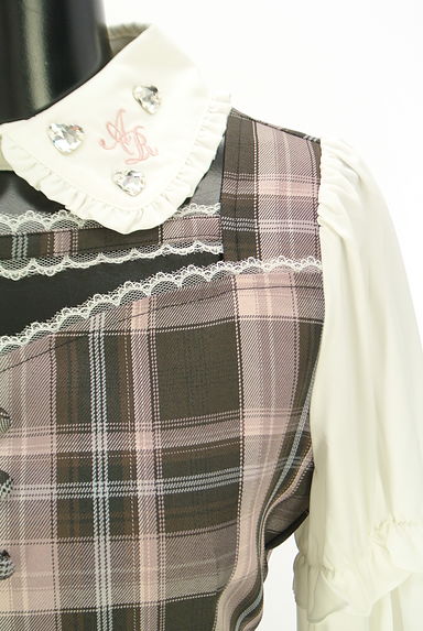 Ank Rouge（アンクルージュ）の古着「袖切替チェック柄膝上ワンピース（ワンピース・チュニック）」大画像４へ